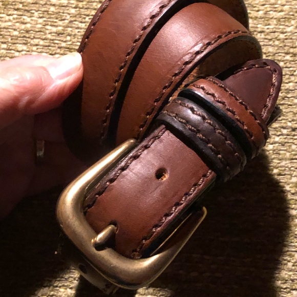 Leather belt brass buckle size 32 - Picture 3 of 8